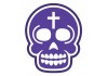 Sticker tete de mort violet
