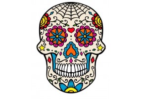 Sticker tete de mort mexicain