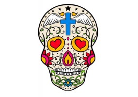 Sticker tete de mort mexicain