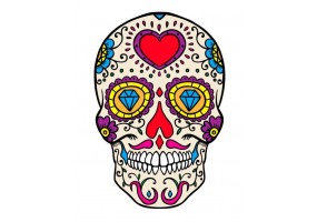 Sticker tete de mort mexicain