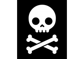 Sticker tete de mort pirate