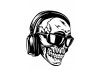 Sticker tete de mort casque audio