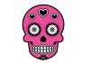 Sticker tete de mort fushia