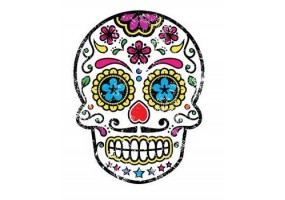 Sticker tete de mort mexicain