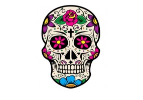 Sticker tete de mort mexicain