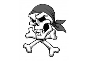 Sticker tete de mort pirate