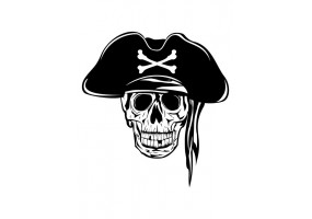 Sticker tete de mort pirate