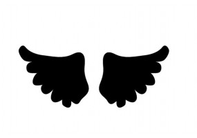 Sticker ange aile noir