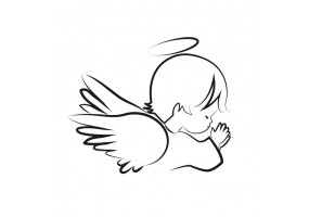 Sticker ange noir et blanc