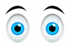 Sticker yeux bleu deco