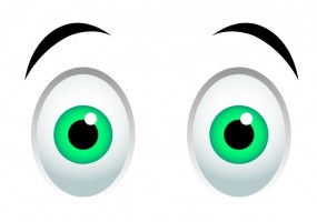 Autocollant yeux vert