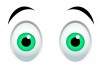 Autocollant yeux vert