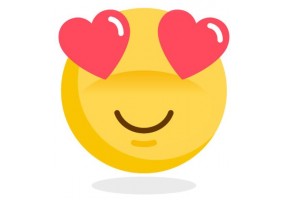 Sticker emoticone coeur dans les yeux