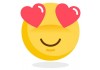 Sticker emoticone coeur dans les yeux