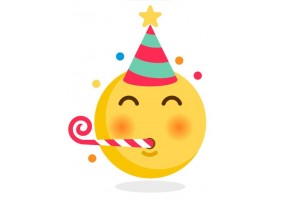 Autocollant emoticone festif