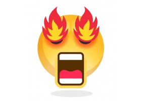 Sticker emoji yeux en feu