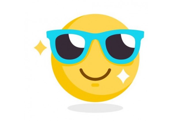 Stickers d co emoji lunette  de soleil