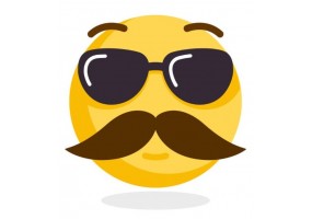 Sticker emoji moustache