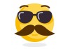 Sticker emoji moustache