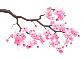 Sticker chinois branche mural