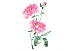 Sticker chinois fleur rose