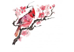 Sticker chinois fleur sur branche