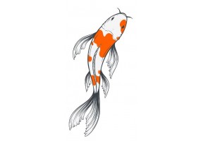 Autocollant mural carpe koi