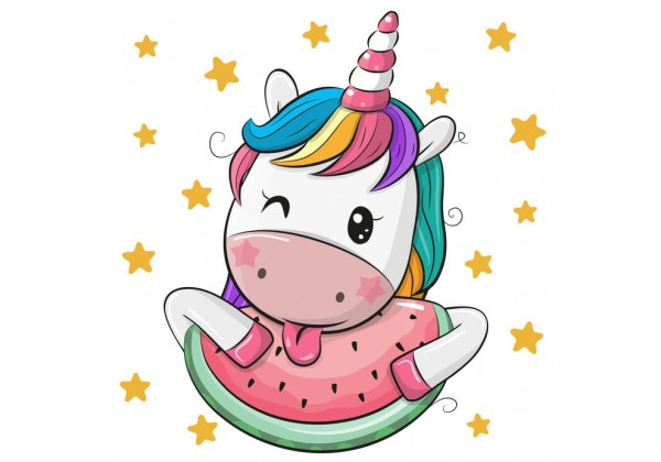 Sticker licorne personnalisé avec prénom. Stickers fille